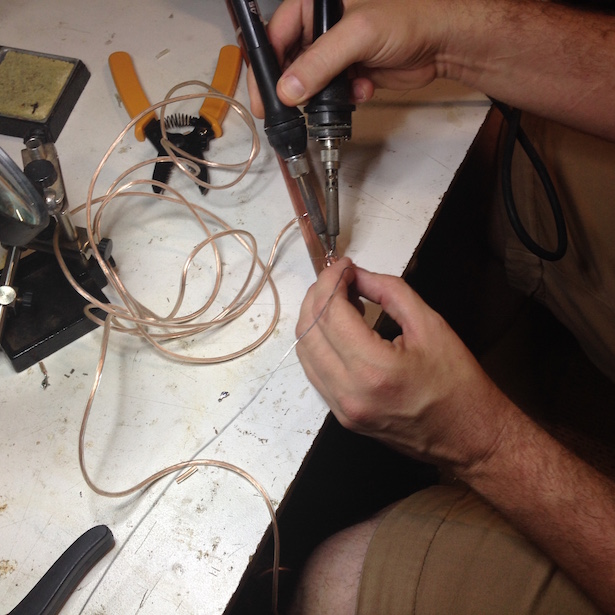 Soldering with two hands