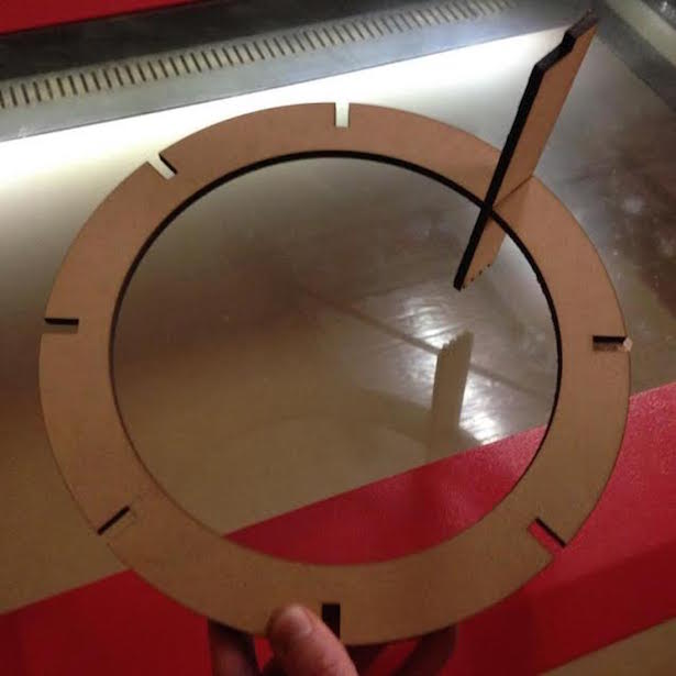 A trial cut-out of MDF shapes