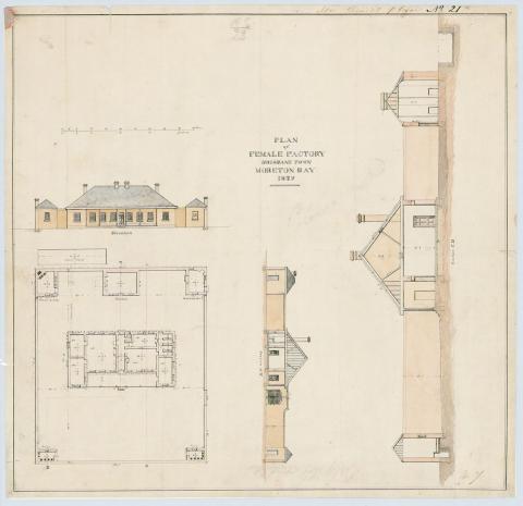 Architectural drawing of Female Factory: Brisbane Town, Moreton Bay 1837
