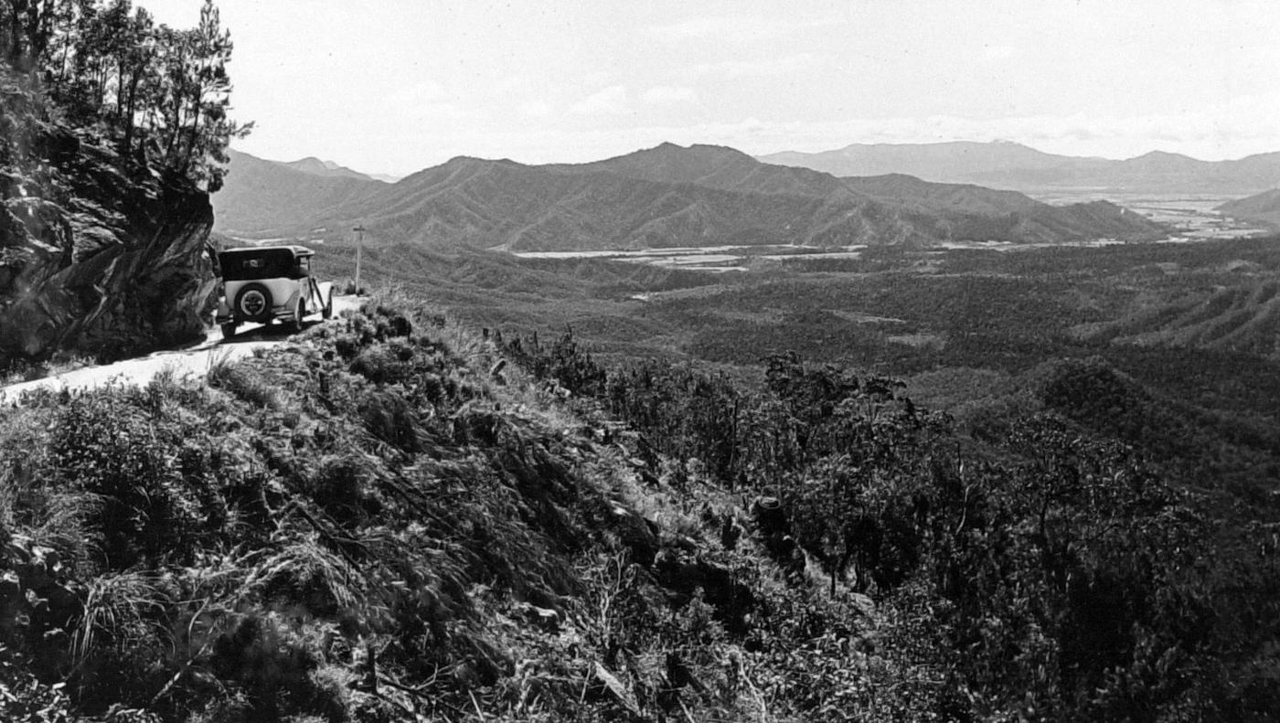 View from Heale's Lookout featuring automobile. 